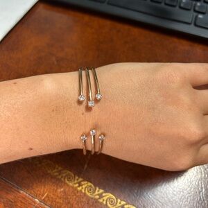 Elegant Rose Gold Cuff Bracelet Set